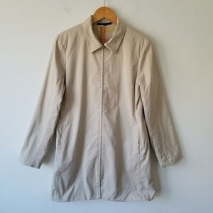 Theory Beige Plaid Linning Full Zip Longsleeve Jacket Women's Size Large